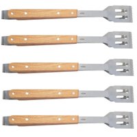 Kit 5 Pegadores de Churrasco Inox 40cm Restaurante Churrasca