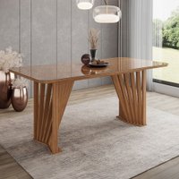 Mesa de Madeira Adriana 200 Cm com Vidro Nature - Henn