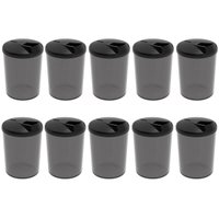 Conjunto 10 Farinheiras Plásticas 400ml Fumê com Tampa Crippa Porta Temperos Condimentos