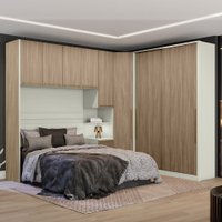 Guarda-Roupa Casal Modulado Seletto 8 Portas 6 Gavetas Me23 Areia/Jequitibá - Henn
