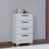 Cômoda Poquema Com 4 Gavetas - Branco