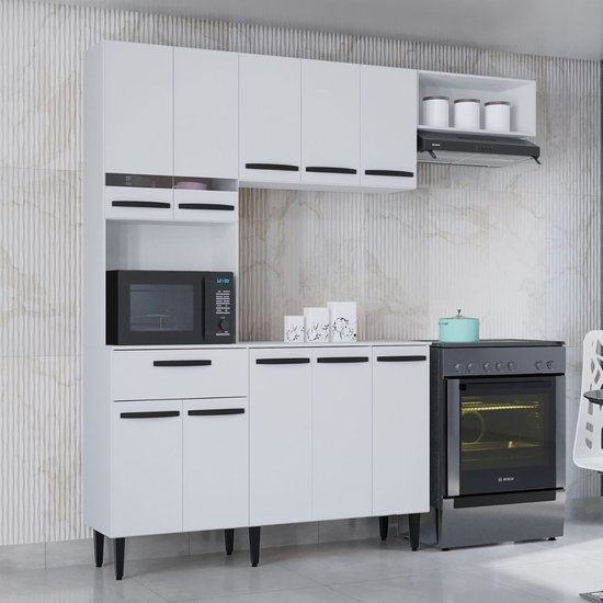 Cozinha Poquema Dora 10 Portas 1 Gaveta -Branco