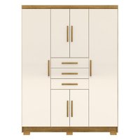 Guarda Roupa Casal 151 cm 6 Portas 3G 10020 Nature Champanhe VLR