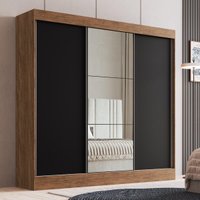 Guarda-Roupas Casal com Espelhos Flex Multimóveis CR35265 Castanho/Preto