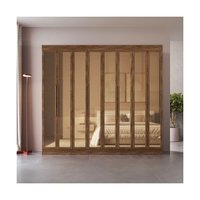 Guarda-Roupas Casal 8 Portas com Vidro Multimóveis CR35259 Castanho