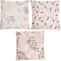 Kit 3 Almofada Panamá Decorativa 100% Algodão 45x45cm Botânico