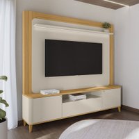 Estante para TV Até 70 Polegadas Munique 2 Portas com Led Tauari/Off White Fosco - Linea Brasil