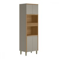 Torre Quente Allure 4 Portas 100% Mdf Jequitibá/Gris Fosco - Linea Brasil