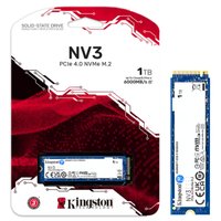 SSD 1TB Kingston NV3, M.2 2280, NVMe PCIe 4.0 x4, Leitura 6000MB/s, Gravação 4000MB/s - SNV3S/1000G