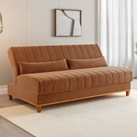 Sofá Cama 3 Lugares Reclinável Tequila Terracota - Viero Móveis