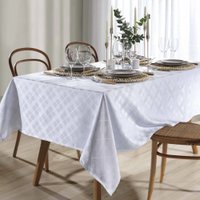 Toalha Mesa Retangular Döhler Requinte II Branco 6 Lugares