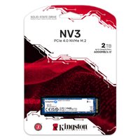 SSD 2TB Kingston NV3, M.2 2280, NVMe PCIe 4.0 x4, Leitura 6000MB/s, Gravação 5000MB/s - SNV3S/2000G