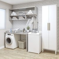 Lavanderia Modulada Recife 2 Portas 5 Prateleiras Kaiki Móveis