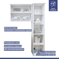 Lavanderia Modulada Uberlândia 1 Armário Multiuso e Armário Aéreo Branco Kaiki Móveis