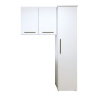 Lavanderia Modulada Uberlândia 1 Armário Multiuso e Armário Aéreo Branco Kaiki Móveis