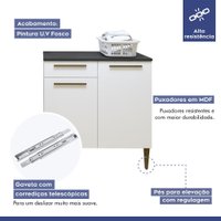 Lavanderia Modulada Mauá 1 Armário Multiuso e Balcão Branco Kaiki Móveis