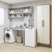 Lavanderia Modulada Recife Com 2 Portas 5 Prateleiras Kaiki Móveis