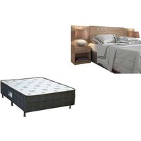 Cama Box Casal Conjugada Molas Union Ortobom + Cabeceira Plus Atacama - Santos Andirá
