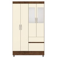 Guarda Roupa 4 Portas Espelho 102 cm 10090 Imbuia Champanhe VLR