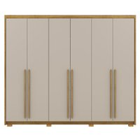 Guarda Roupa Casal 6 Portas 3 Gavetas MDF 275 cm Nature Fend VLR