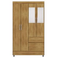 Guarda Roupa 4 Portas Espelho 102 cm 10090 Nature VLR