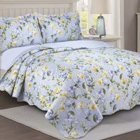 Colcha Cobre Leito Queen com 3 Peças Dupla Face Estampada Emcompre Camesa