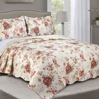 Colcha Cobre Leito Queen 3 Peças Dupla Face Estampada Emcompre Camesa - Borgo