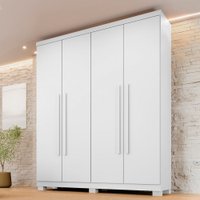 Guarda-Roupa Solteiro Lille 4 Portas 3 Gavetas Branco - Pnr Móveis