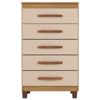Comoda 5 Gavetas 57 cm Moden 2259 Carvalho Am Off White INCP