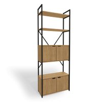 Estante Alta 4 Portas 202X72 cm LI018 Freijo Preto Fosco KPB