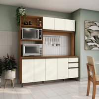 Cozinha Compacta Luna sem Tampo e Pia Kappesberg 3 Peças Canela/Off White