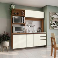 Cozinha Compacta Luna com Cuba de Pia Kappesberg 3 Peças Canela/Off White