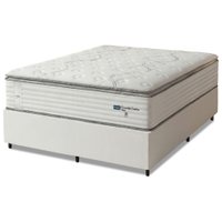 Cama Box Casal King Colchão Molas Guarda Costas Max Com Pillow Probel 193x203x78cm Branco / Cinza