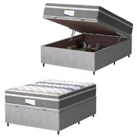 Cama Box Baú Casal Colchão Molas Ensacadas Com Pillow Evolution Probel 138x188x73cm Suede