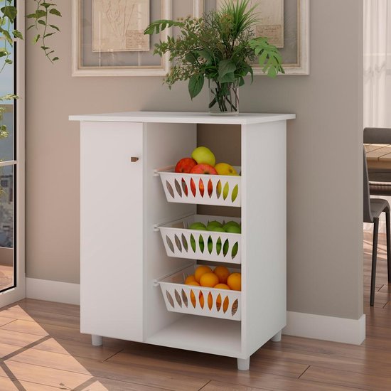 Balcão Cozinha Fruteira Genialflex Lucy Branco
