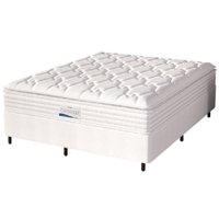 Cama Box Casal King Colchão Molas Ensacadas Granville Com Pillow Probel 193x203x66cm Branco