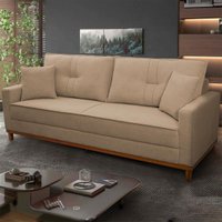Sofá Living Malibu 2,30m Marrom Bouclê - King House