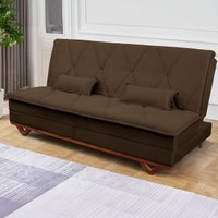 Sofá Cama Estoril 1,90m Marrom Suede Velut - King House