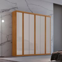 Guarda-Roupa Casal Firenze 100% MDF 6 PT 4 GV Naturalle e Off White