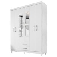 Guarda Roupa Casal Espelho 6P 2G Moden 150 cm Branco Flex INCP