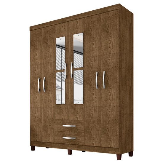 Guarda Roupa Casal Espelho 6P 2G Moden 150 cm Malbec INCP