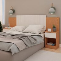 Cabeceira King Extensível Roma 2 Gavetas Cinamomo/Off White - Genialflex