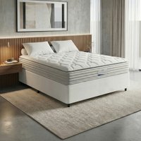 Cama Box Casal Colchão Molas Ensacadas Granville Com Pillow Probel 138x188x66cm Branco