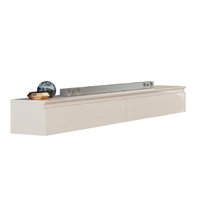 Rack Suspenso Para Painel ou TV até 55 Polegadas 2 Gavetas 1,35m Aspen Off White EDN
