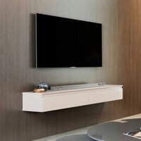Rack Suspenso Para Painel ou TV até 55 Polegadas 2 Gavetas 1,35m Aspen Off White EDN