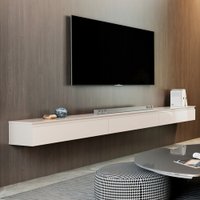 Rack Suspenso Para Painel ou TV até 75 Polegadas 3 Gavetas 2,17m Aspen Off White EDN
