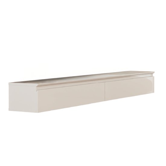 Aparador Suspenso Para Hall de Entrada 2 Gavetas 1,35m Aspen Off White EDN