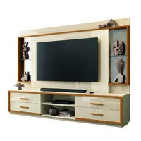 Estante Home Theater com Espelho e Vidro Para TV de Até 75 Polegadas 2,40m Leni EDN