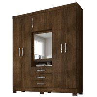 Guarda Roupa 6P 3G Espelho 180 cm 6542 Malbec INCP