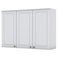 Armario Aereo 3 Portas MDF 120 cm Americana C352 Branco Henn